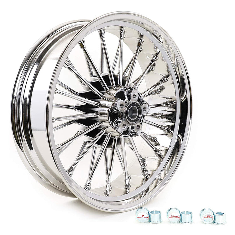 For Harley Softail Fat Boy Night Train Rocker Cross Bones Sport Glide FXDR Front Rear Dual Disc Fat Spoke Wheel