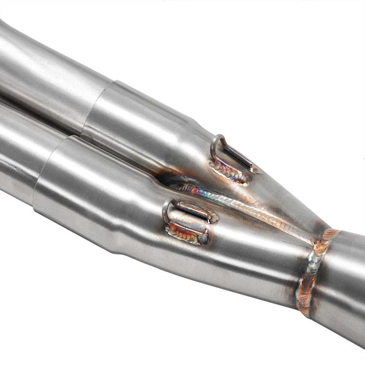 Brushed 2 into 1 Exhaust Pipes for Harley Davidson M8 Bagger Shorty 2017-UP