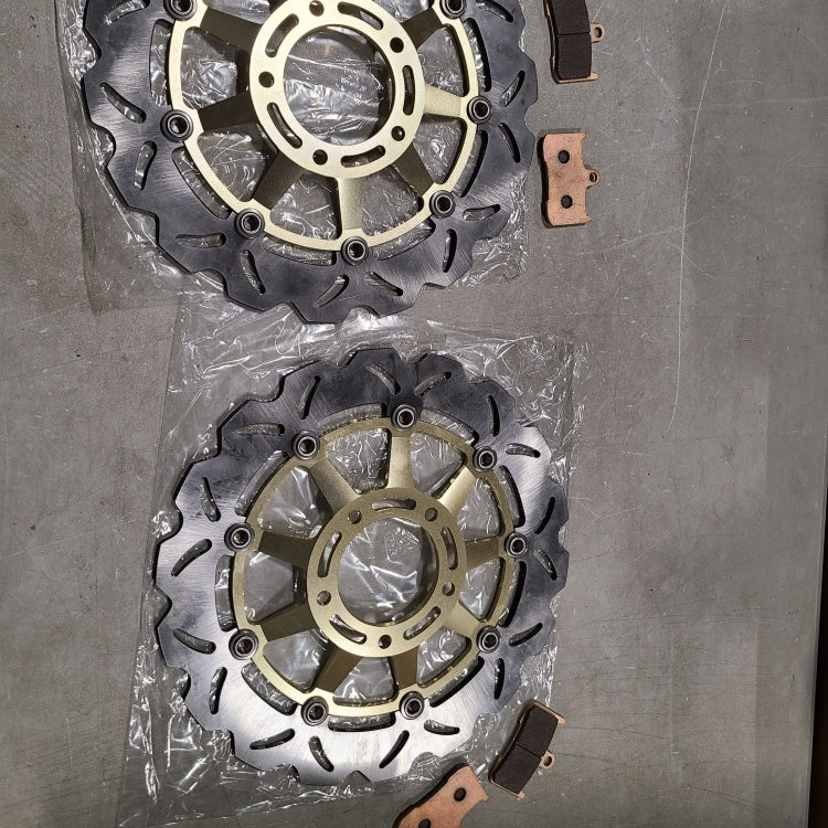Returned 2pcs Front Brake Disc Rotors & Front Brake Pad for Triumph Tiger 1050 2007-2014