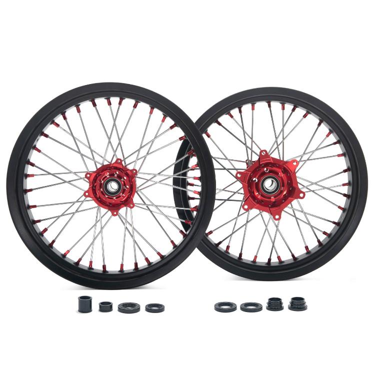 For Honda CR125 CR250 2002-2007 / CRF250R 2004-2013 / CRF450R 2002-2012 / Surron Storm Bee Front Rear Spoked Wheel Rim Hubs Set
