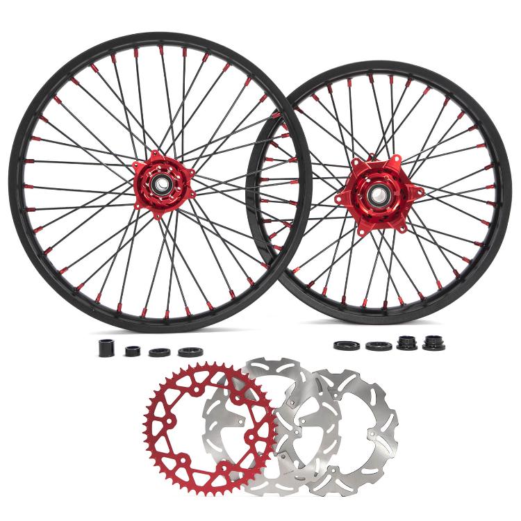 For Honda CRF250R 2015-2024 / CRF450R 2015-2024 / CRF450RX 2017-2018 21x1.6 Front 19x2.15 Rear Spoked Wheel Rim Hub Set