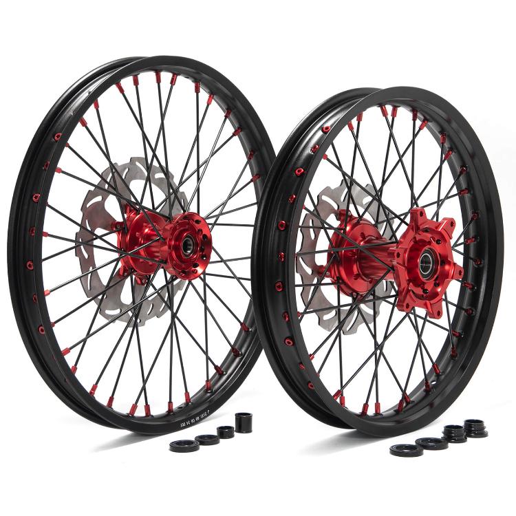 For Honda CRF250R 2015-2024 / CRF450R 2015-2024 / CRF450RX 2017-2018 21x1.6 Front 19x2.15 Rear Spoked Wheel Rim Hub Set