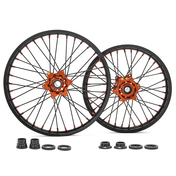 For KTM / Beta / GAS GAS / Husaberg / Husqvarna / Sherco / Alpha 2003-2024 21" Front 18" Rear Spoked Wheel Rim Hubs Set