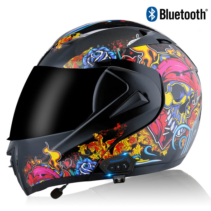 Electric Motorcycle Bluetooth Helmet for Men Flip-Up Helmet, Racing Helmet