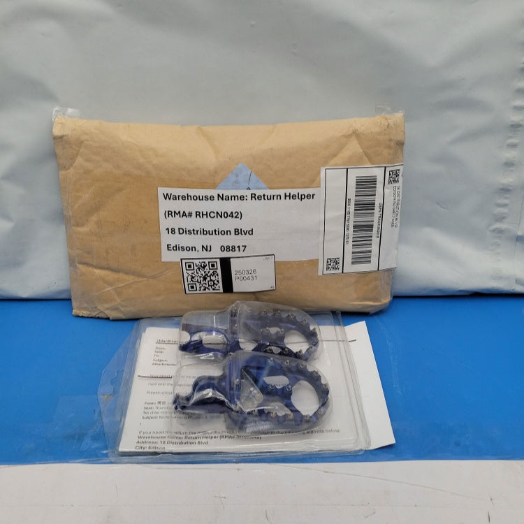Returned Blue MX Billet Foot Pegs Footrest For Honda CR125/250R CRF450R/X CRF230F CRF1000L CRF450L
