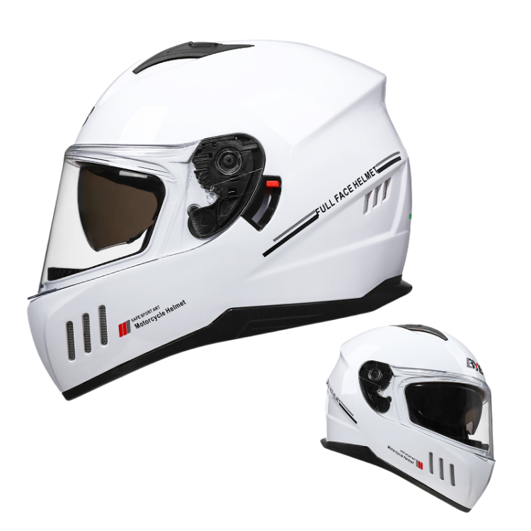 DOT Certified Dual Lens Cycling Full Face Helmet / Reserved Bluetooth headset slot / ABS shell + reinforced double PC lenses