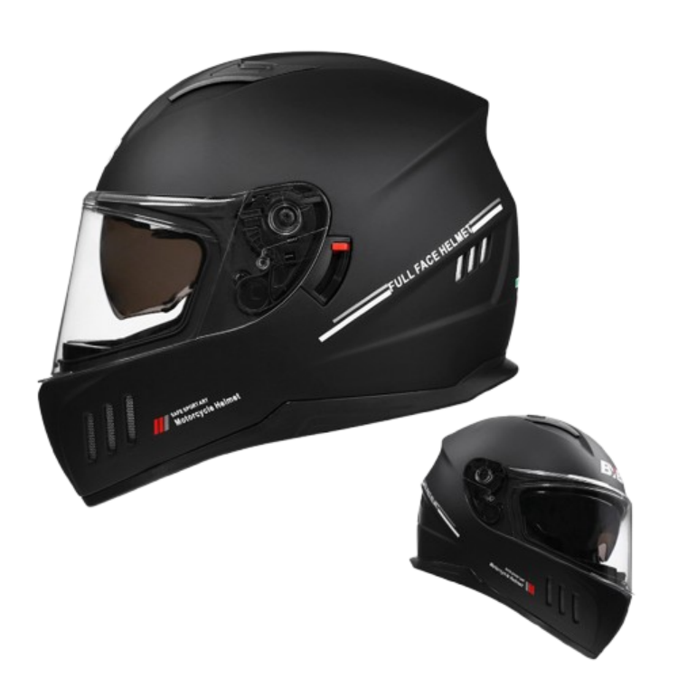 DOT Certified Dual Lens Cycling Full Face Helmet / Reserved Bluetooth headset slot / ABS shell + reinforced double PC lenses