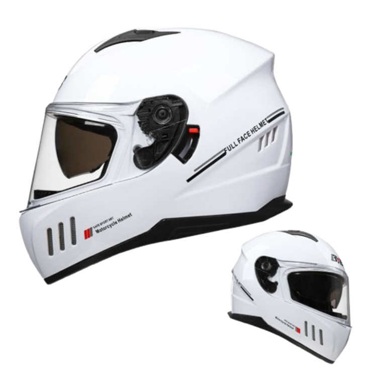 DOT Certified Dual Lens Cycling Full Face Helmet / Reserved Bluetooth headset slot / ABS shell + reinforced double PC lenses