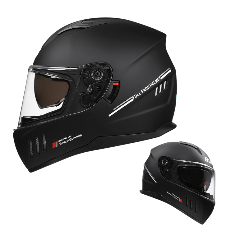 DOT Certified Dual Lens Cycling Full Face Helmet / Reserved Bluetooth headset slot / ABS shell + reinforced double PC lenses