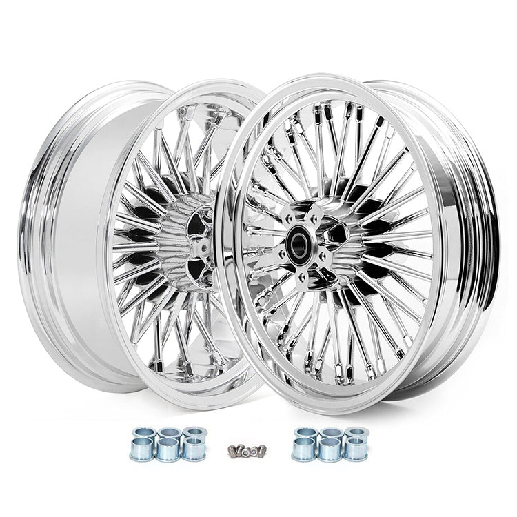 For Harley Dyna Super Glide Low Rider Wide Glide Fat Bob Street Bob Switchback Front Rear Dual Disc Fat Spoke Wheel