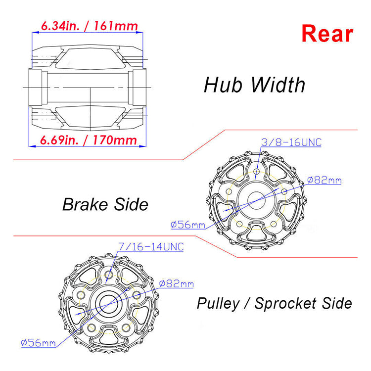 For Harley Touring / Softail / Dyna / Sportster 16x3.0 36 Fat Spoke Rear Casting Wheel