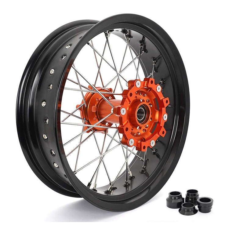 For KTM 690 Enduro / 690 Enduro R 2008-2021 17 Front Rear Spoke Wheel Rim Hub Set