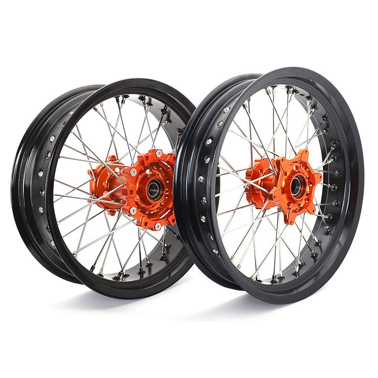 For KTM 690 Enduro / 690 Enduro R 2008-2021 17 Front Rear Spoke Wheel Rim Hub Set