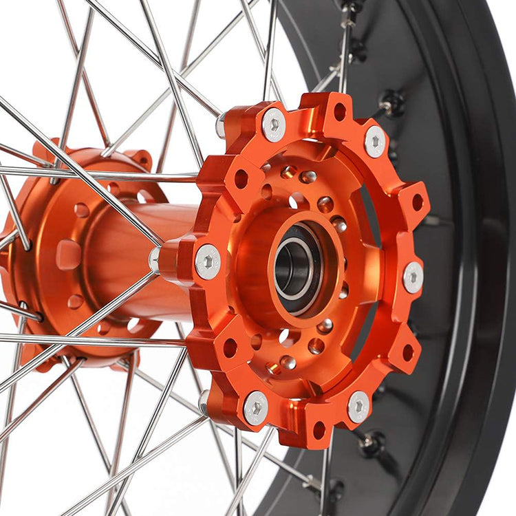 For KTM 690 Enduro / 690 Enduro R 2008-2021 17 Front Rear Spoke Wheel Rim Hub Set