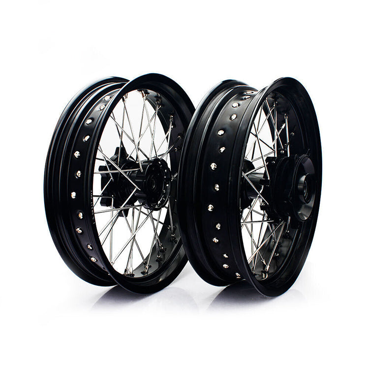 For Suzuki DR650SE 1996-2024 17 Supermoto Front Rear Spoke Wheel Rim Hub Set
