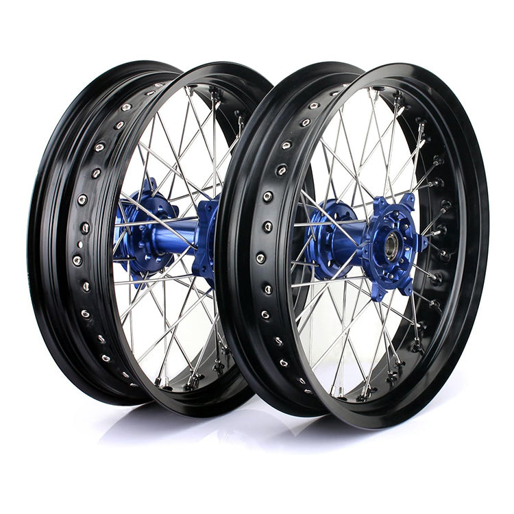 For Suzuki DR650SE 1996-2024 17 Supermoto Front Rear Spoke Wheel Rim Hub Set
