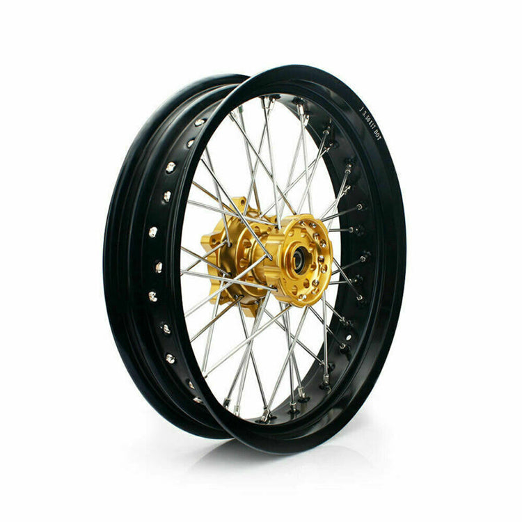 For Suzuki DR650SE 1996-2024 17 Supermoto Front Rear Spoke Wheel Rim Hub Set