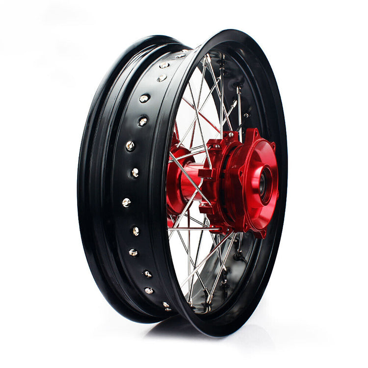 For Suzuki DR650SE 1996-2024 17 Supermoto Front Rear Spoke Wheel Rim Hub Set