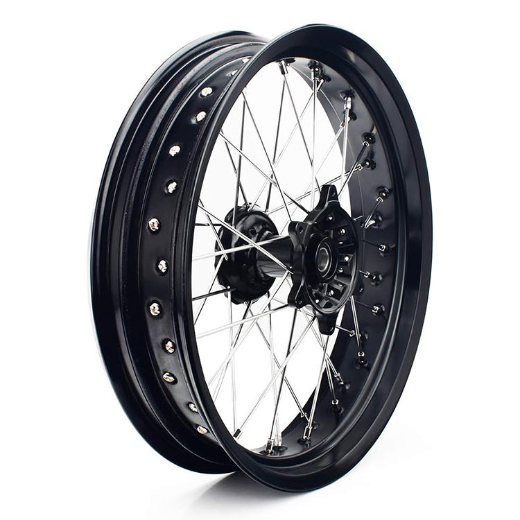 For Suzuki DRZ400 2000-2004 / DRZ400S 2000 2002-2022 / DRZ400E 2000-2007/ DRZ400SM 2000-2024 17 Supermoto Front Rear Spoke Wheel Rim Hub Set