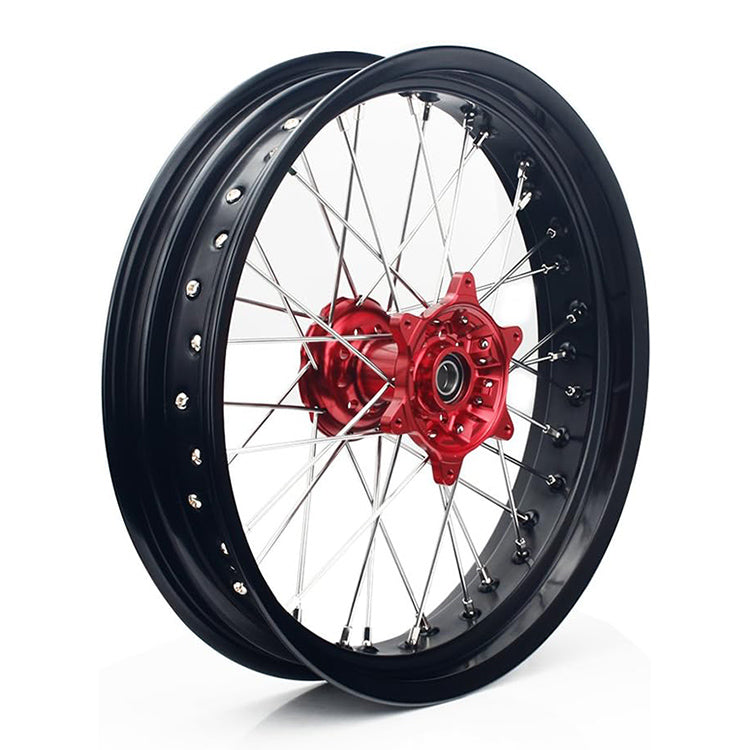 For Suzuki DRZ400 2000-2004 / DRZ400S 2000 2002-2022 / DRZ400E 2000-2007/ DRZ400SM 2000-2024 17 Supermoto Front Rear Spoke Wheel Rim Hub Set