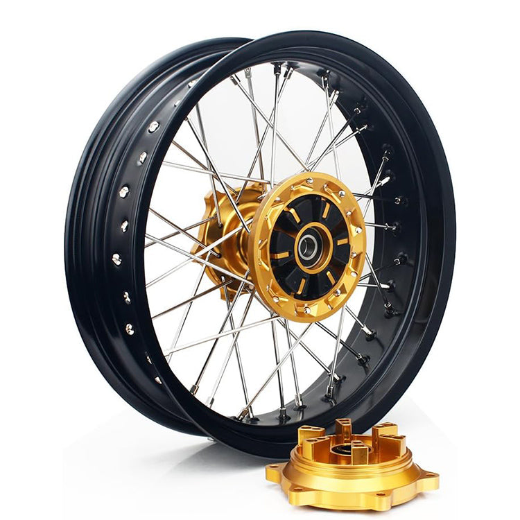For Suzuki DRZ400 2000-2004 / DRZ400S 2000 2002-2022 / DRZ400E 2000-2007/ DRZ400SM 2000-2024 17 Supermoto Front Rear Spoke Wheel Rim Hub Set