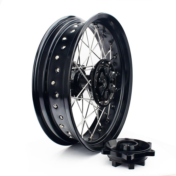 For Suzuki DRZ400 2000-2004 / DRZ400S 2000 2002-2022 / DRZ400E 2000-2007/ DRZ400SM 2000-2024 17 Supermoto Front Rear Spoke Wheel Rim Hub Set