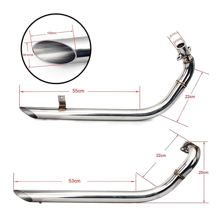 For Yamaha XV400 Virago 400 / XV535 Virago 535 1987-2004 Muffler Exhaust Pipes Silencer
