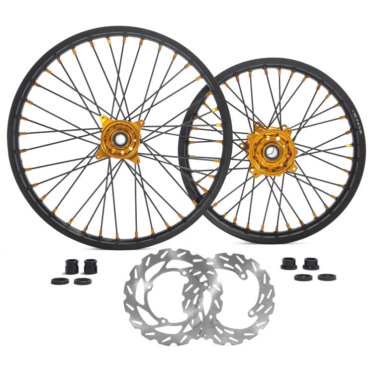 For SUZUKI RMZ 250 2007-2021 / RMZ 450 2005-2017 21 Front 18 Rear Wheel Rim Hub Rotor Set