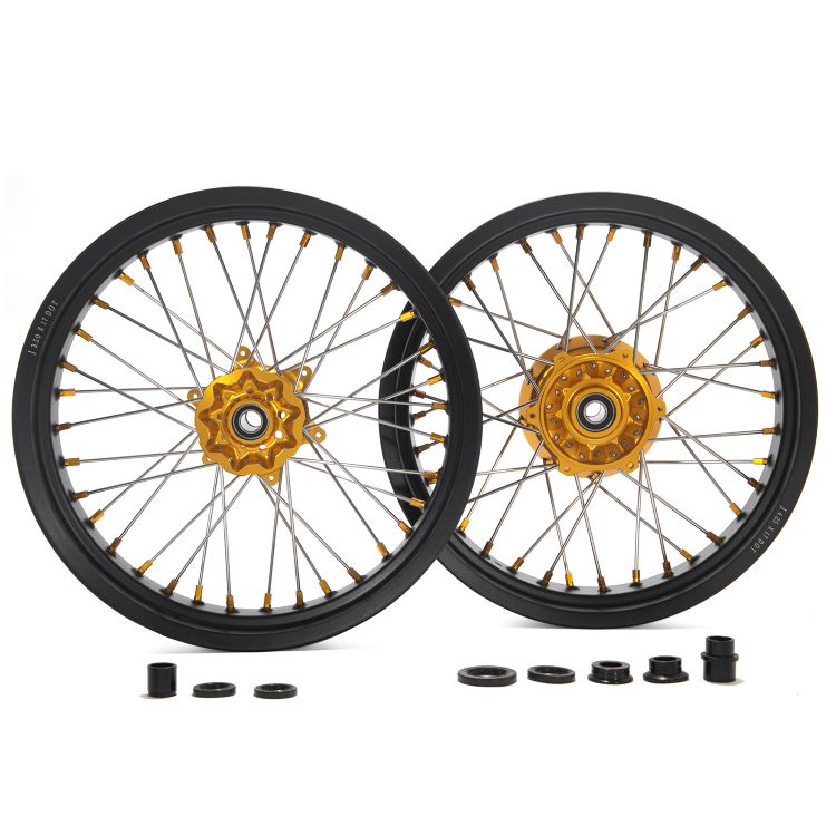 For Suzuki DR650SE 1996-2024 17" Supermoto Front Rear Wheel Rim Hub Set