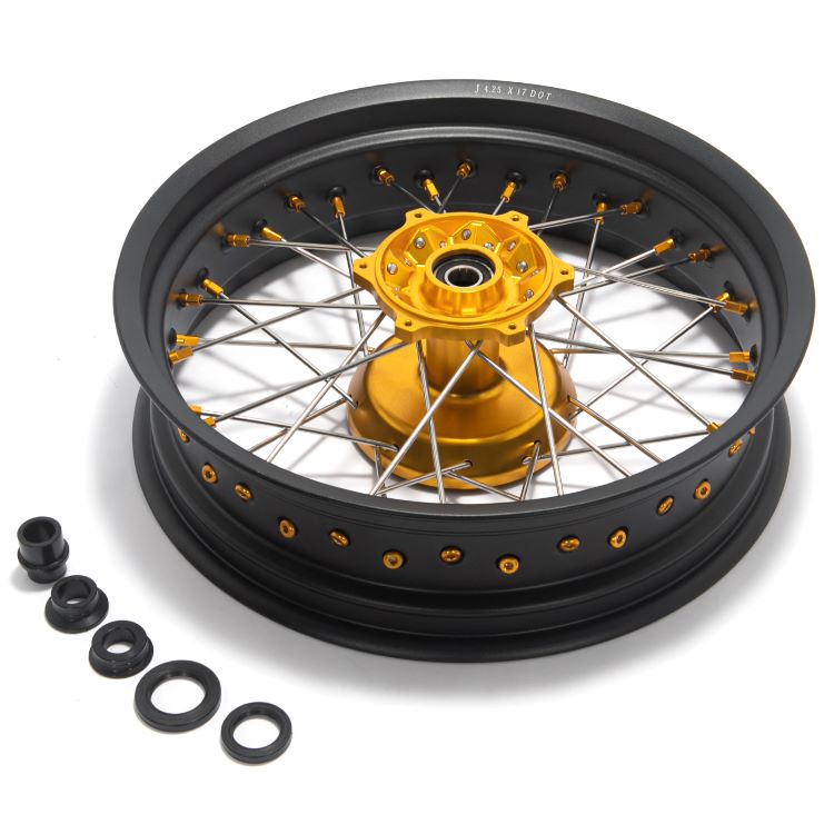 For Suzuki DR650SE 1996-2024 17" Supermoto Front Rear Wheel Rim Hub Set