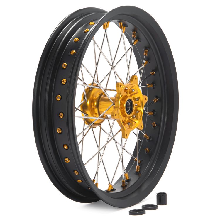 For Suzuki DR650SE 1996-2024 17" Supermoto Front Rear Wheel Rim Hub Set