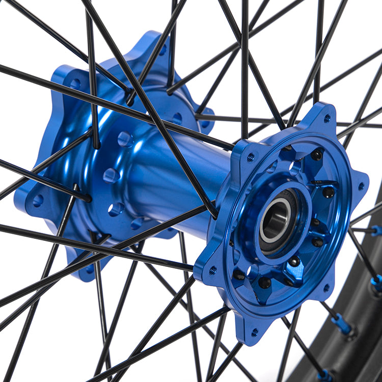 For Yamaha YZ125 / YZ250 1999-2025 21x1.6 Front 19x2.15 Rear Spoked Wheel Rim Hub Set