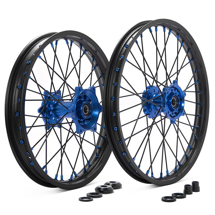 For Yamaha YZ250F YZ450F 2009-2013 YZF250 YZF450 21x1.6 Front 19x2.15 Rear Spoked Wheel Rim Hub Set