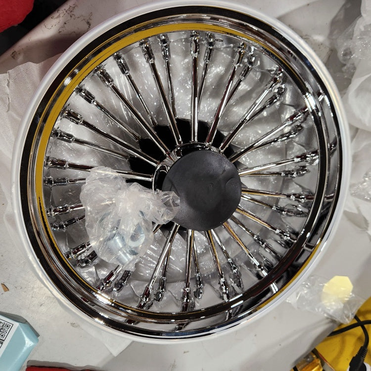 Returned 18x5.5 Chrome Rear Fat Spoke Front Rear Wheels for Harley Dyna Wide Glide / Street Bob / Low Rider / Super Glide 2008-2017
