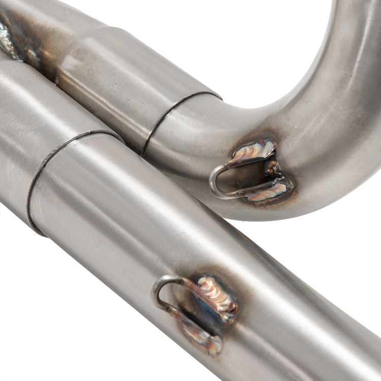 Brushed Stainless Steel 2 into 1 Exhaust Pipes for Harley-Davidson M8 Softail 2017-UP
