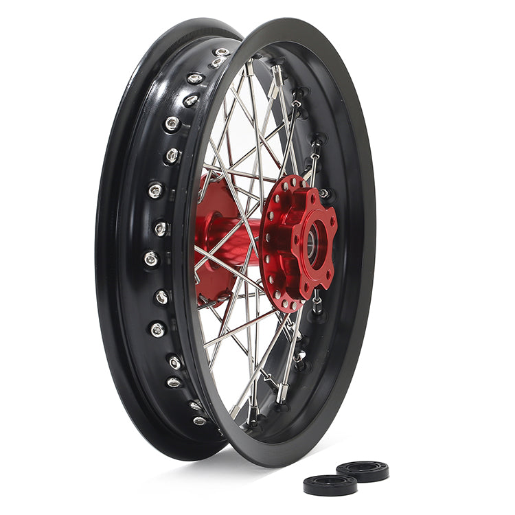 Supermoto 12x2.15 Front Rear Wheel Rim Hub Set for Surron Light Bee X S / Segway X160 X260 / 79Bike Falcon M / E Ride Pro-SS 2.0