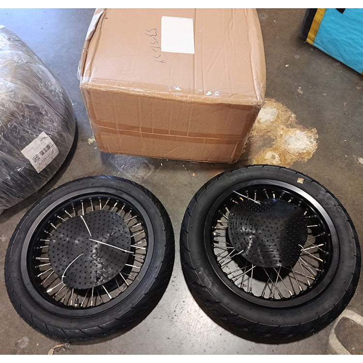 Returned Red 14" Supermoto Front Rear Wheel Rims Hubs Tires Set for Talaria Sting / Talaria XXX / Talaria Sting MX3 / Talaria Sting R MX4