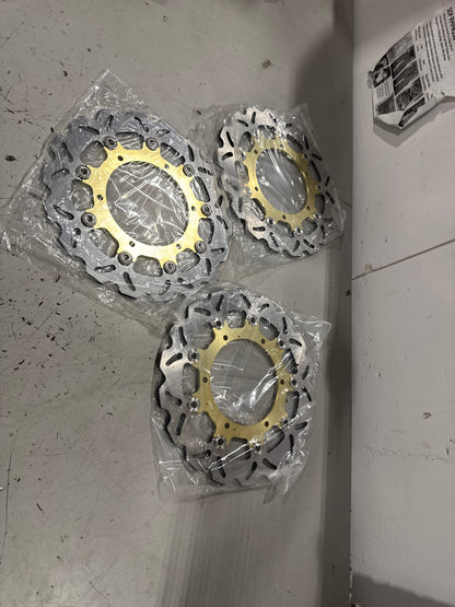 Returned 3Pcs For Yamaha WR125X 2009-2014 / WR250X 2008 /  XVS650 Dragstar Classic 1997-2006 / XJ600S Diversion 1998-2003 Front Brake Disc Rotor