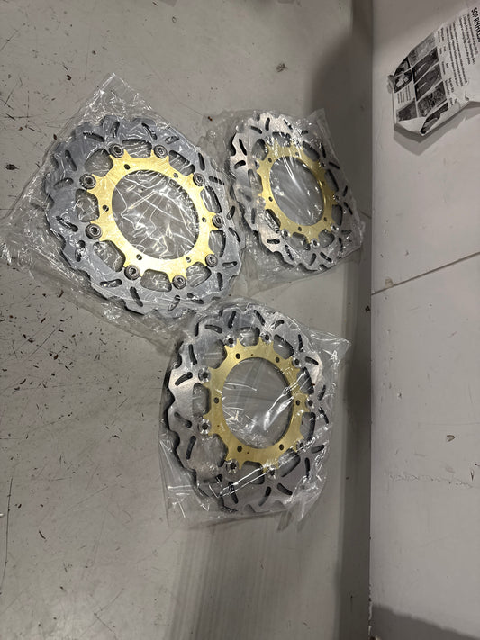 Returned 3Pcs For Yamaha WR125X 2009-2014 / WR250X 2008 /  XVS650 Dragstar Classic 1997-2006 / XJ600S Diversion 1998-2003 Front Brake Disc Rotor