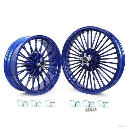 For Harley Dyna Super Glide Low Rider Wide Glide Fat Bob Street Bob Switchback Front Rear Dual Disc Fat Spoke Wheel