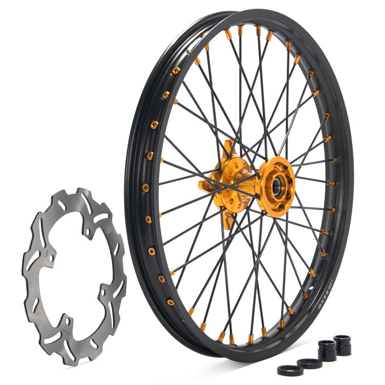 For Suzuki RMZ250 2007-2024 / Suzuki RMZ450 2005-2024 21 Front 18 Rear Wheel Rim Hub Rotor Set