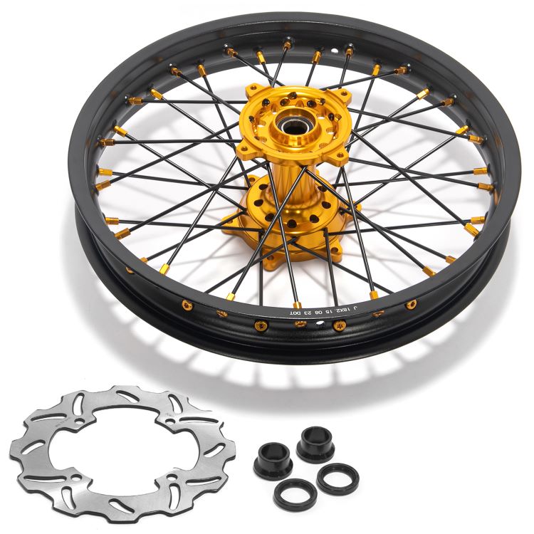For Suzuki RMZ250 2007-2024 / Suzuki RMZ450 2005-2024 21 Front 18 Rear Wheel Rim Hub Rotor Set