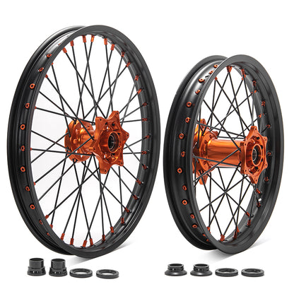 For KTM / Beta / GAS GAS / Husaberg / Husqvarna / Sherco / Alpha 2003-2024 21" Front 18" Rear Spoked Wheel Rim Hubs Set