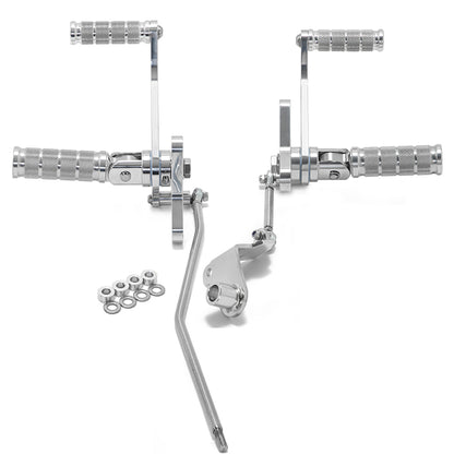 Returned 3.54" Silver Forward Controls For Honda VT750DC Shadow Spirit 2002-2007