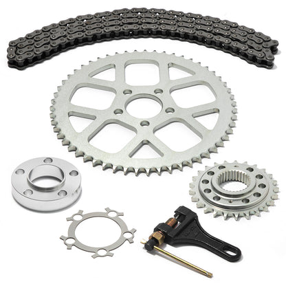 530 X-Ring Chain Conversion Kit For Harley-Davidson Dyna 2006-2017 25T/55T Sprocket & Offset Spacer Set