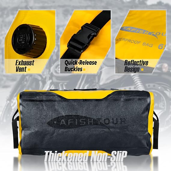65L Waterproof Motorcycle Rear Seat Bag – High-Capacity Sports & Riding Saddlebag / Convertible Backpack