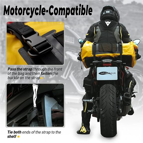 65L Waterproof Motorcycle Rear Seat Bag – High-Capacity Sports & Riding Saddlebag / Convertible Backpack