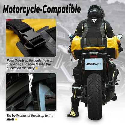 65L Waterproof Motorcycle Rear Seat Bag – High-Capacity Sports & Riding Saddlebag / Convertible Backpack