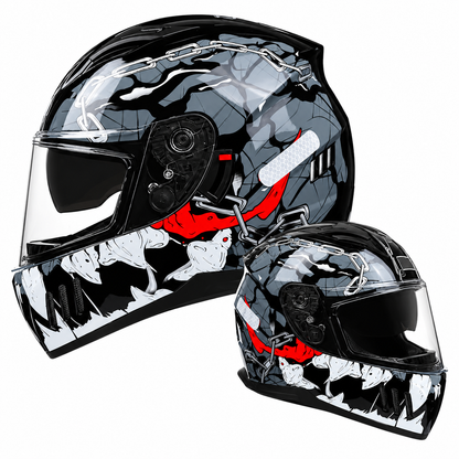 Motorcycle Helmet with Bluetooth, Dual Visors, Breathability, and Protection