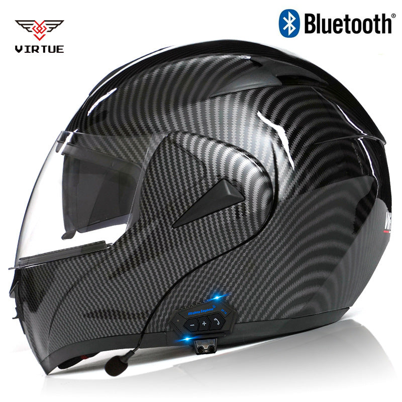 Electric Motorcycle Bluetooth Helmet for Men Flip-Up Helmet, Racing Helmet